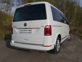 Защита заднего бампера (овальная, d75х42 мм) TCC Volkswagen Transporter T6 дорестайлинг (2015-2019)