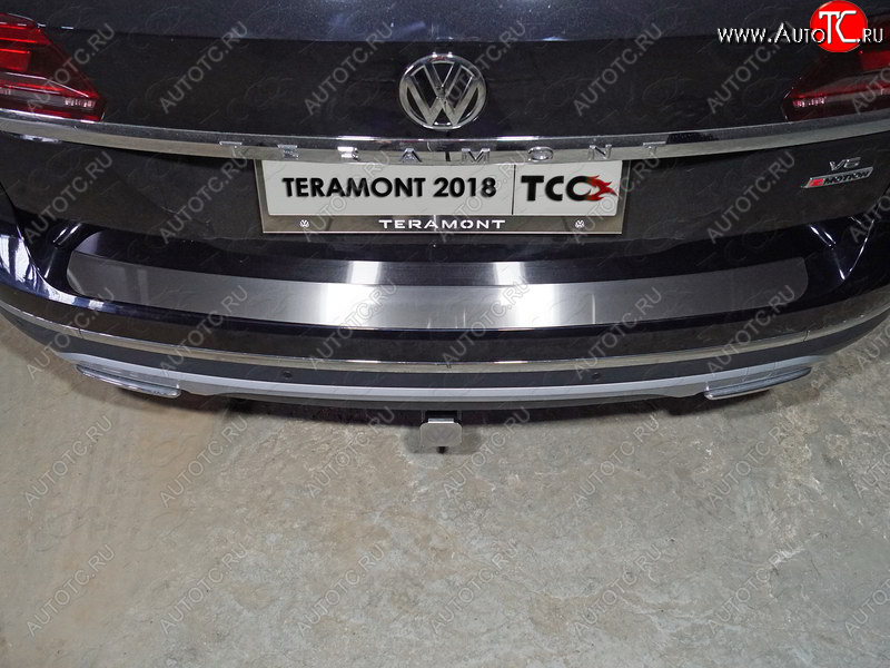 3 199 р. Накладка на задний бампер, ТСС Тюнинг  Volkswagen Teramont  CA1 (2016-2020) дорестайлинг (Лист шлифованный)  с доставкой в г. Нижний Новгород