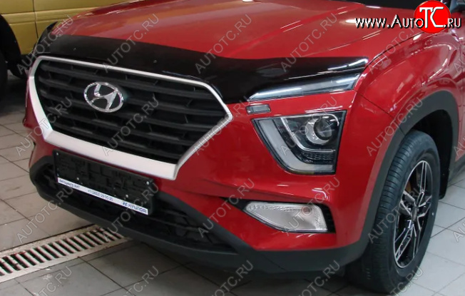 2 879 р. Дефлектор капота SIM Hyundai Creta GS рестайлинг (2019-2021)  с доставкой в г. Нижний Новгород