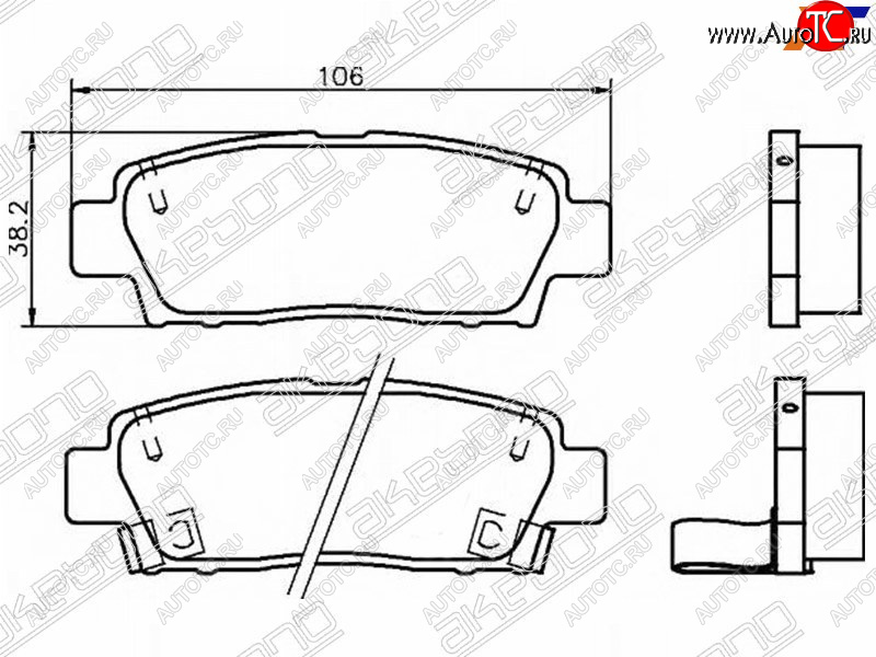 2 899 р. Колодки тормозные зад LH-RH SAT Toyota Crown S220 (2017-2022)  с доставкой в г. Нижний Новгород