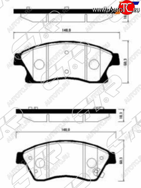 2 199 р. Копируемое: Колодки тормозные передние FL-FR SAT Chevrolet Aveo T250 седан рестайлинг (2006-2011) (диски 300 мм)  с доставкой в г. Нижний Новгород