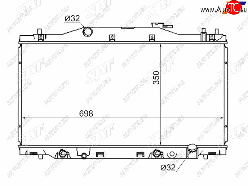 8 399 р. Радиатор SAT  Honda Integra  DB6,DB8,DB9 - Integra SJ  EK3  с доставкой в г. Нижний Новгород
