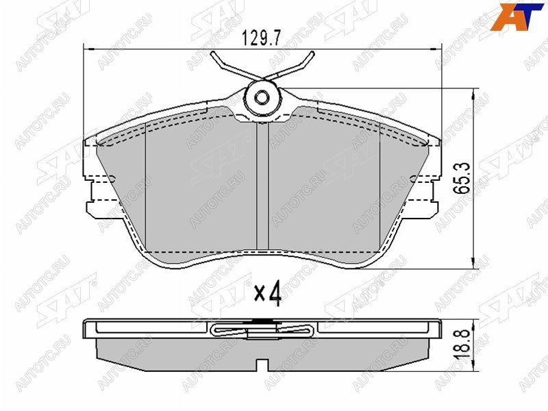 1 389 р. Колодки тормозные перед FL-FR SAT  Volkswagen Multivan  T5 - Transporter  T4  с доставкой в г. Нижний Новгород