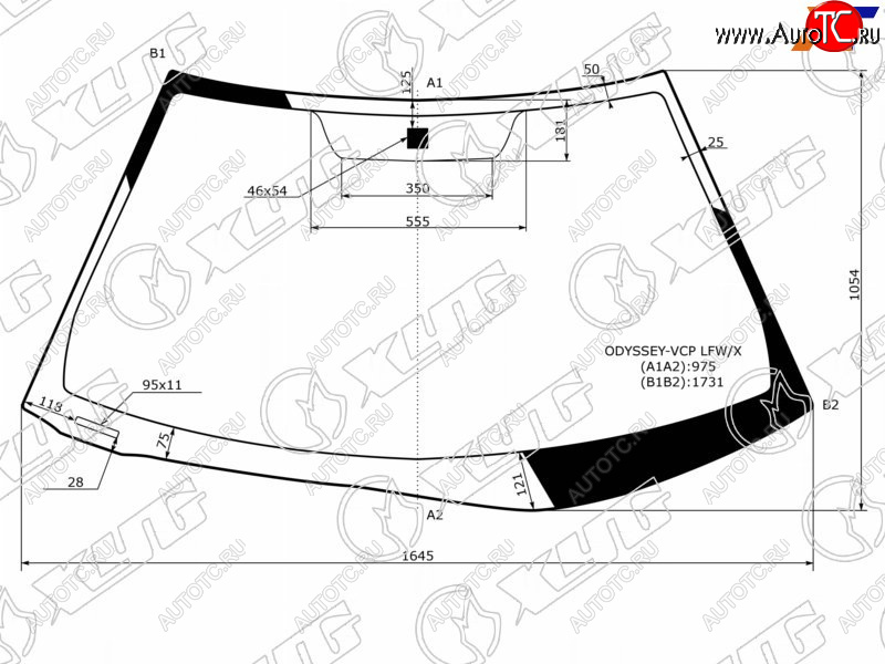 12 549 р. Стекло лобовое (Assembly США) XYG  Honda Odyssey  3 (2004-2008)  с доставкой в г. Нижний Новгород