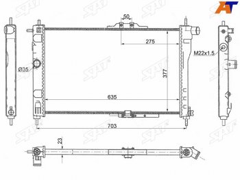 3 479 р. Радиатор охлаждающей жидкости SAT Daewoo Nexia дорестайлинг (1995-2008)  с доставкой в г. Нижний Новгород. Увеличить фотографию 2