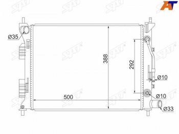 Радиатор охлаждающей жидкости SAT Hyundai Solaris HCR седан дорестайлинг (2017-2020)
