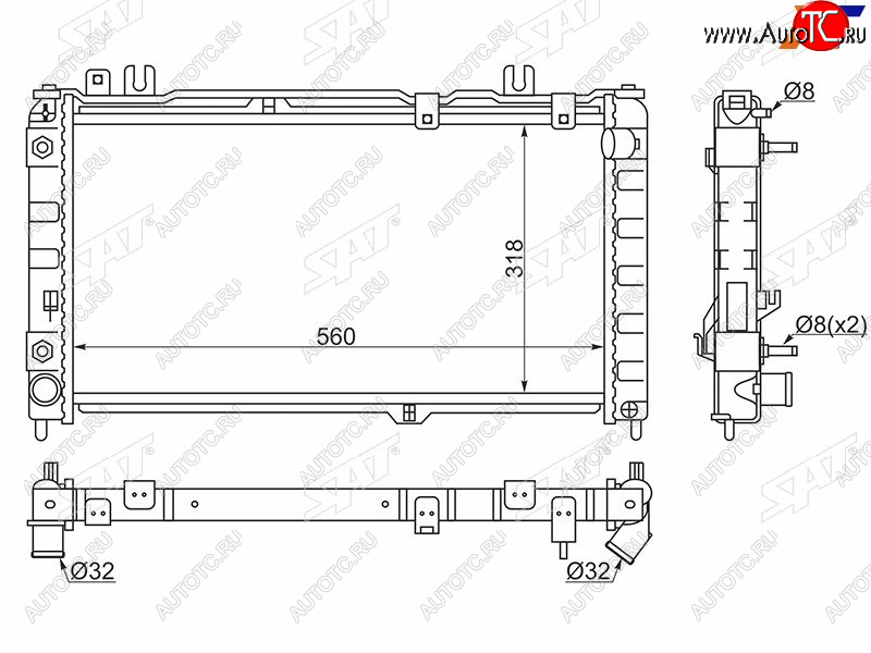 3 999 р. Радиатор SAT Datsun mi-DO хэтчбэк (2014-2021)  с доставкой в г. Нижний Новгород