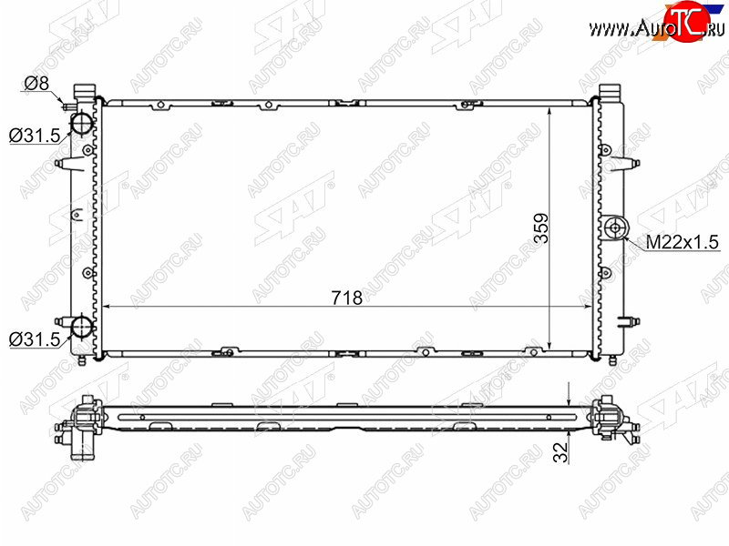 4 999 р. Радиатор охлаждающей жидкости SAT   Volkswagen Caravelle  T4 - Transporter  T4  с доставкой в г. Нижний Новгород