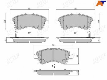 1 379 р. Колодки тормозные передние FR-FL SAT Toyota Avensis T270 седан дорестайлинг (2008-2011)  с доставкой в г. Нижний Новгород. Увеличить фотографию 2