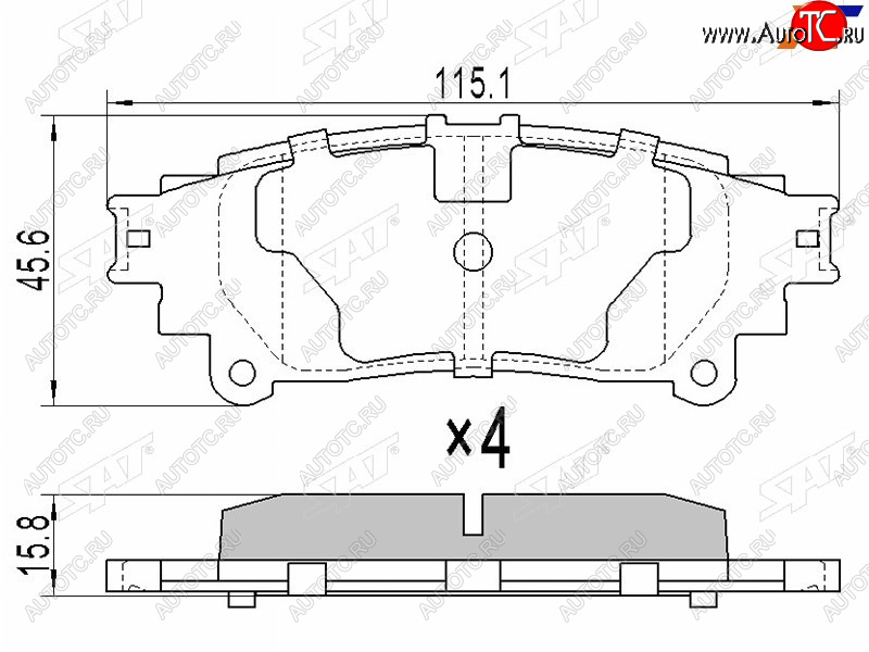 789 р. Колодки тормозные задние RH-LH SAT Lexus RX350 AL10 дорестайлинг (2008-2012)  с доставкой в г. Нижний Новгород