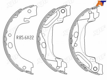 Колодки барабанные задние RH-LH SAT Toyota Corolla E120 седан дорестайлинг (2000-2004)