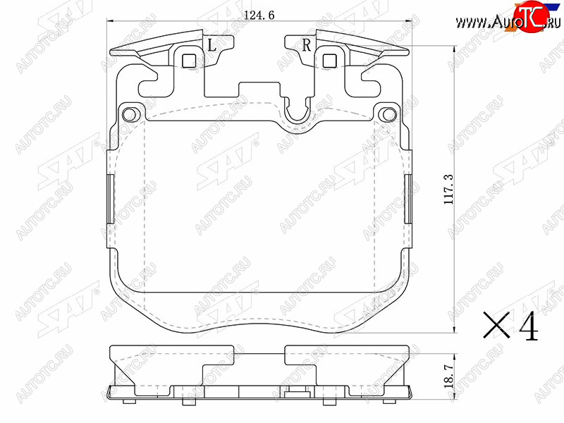 3 999 р. Колодки тормозные передние FL-FR SAT BMW X3 G01 рестайлинг (2021-2023)  с доставкой в г. Нижний Новгород