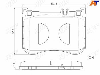 Колодки тормозные перед FR-FL SAT Mercedes-Benz (Мерседес-Бенс) S class (С)  W222 (2013-2017) W222 седан гибрид дорестайлинг