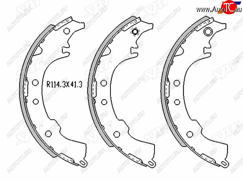 1 669 р. Колодки тормозные барабанные задние RH-LH SAT  Toyota Gaia  XM10 - Raum  с доставкой в г. Нижний Новгород