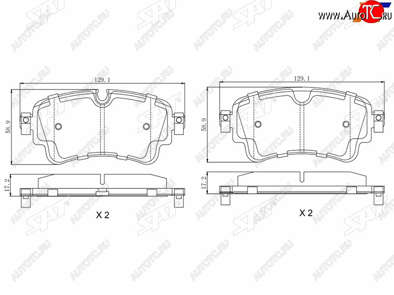 1 289 р. Колодки тормозные барабанные задние LH-RH SAT Audi A8 D5 дорестайлинг (2017-2021)  с доставкой в г. Нижний Новгород