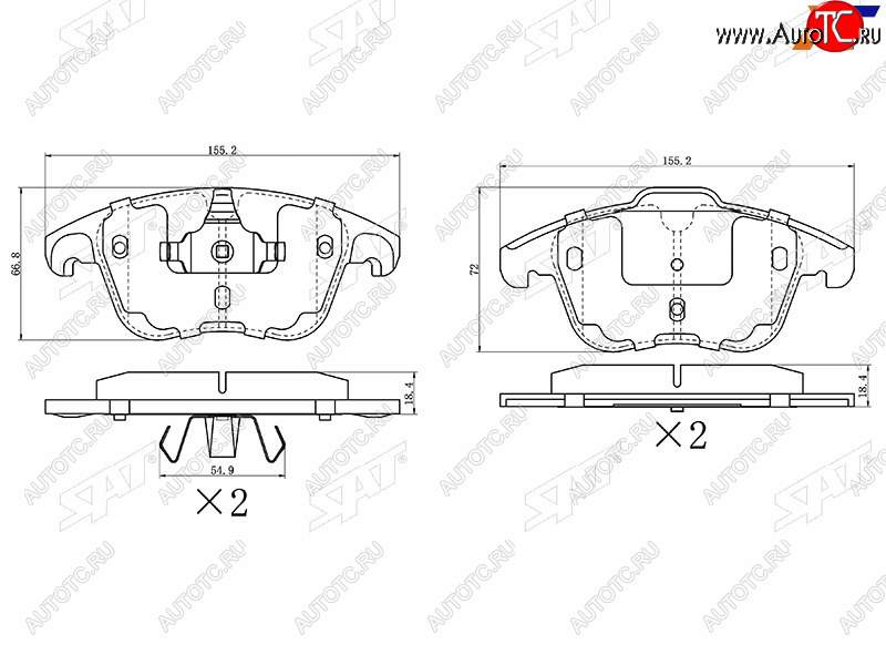 1 349 р. Колодки тормозные передние FL-FR SAT  CITROEN C4 picasso  UD (2006-2014), Opel Corsa  F (2019-2024), Peugeot 3008 (2013-2017)  с доставкой в г. Нижний Новгород