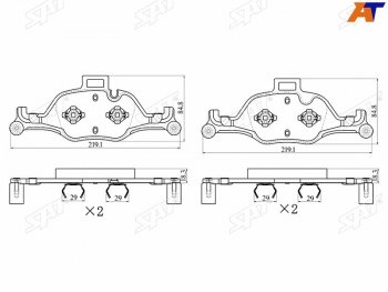 Колодки тормозные передние FL-FR SAT  7 серия  G11-G12, X3  G01, X5  G05