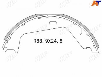 Колодки тормозные барабанные задние LH-RH SAT  S60  RS,RH седан, S80 ( TS седан,  AS60 седан,  AS60,AS90, AS95 седан), XC90  C