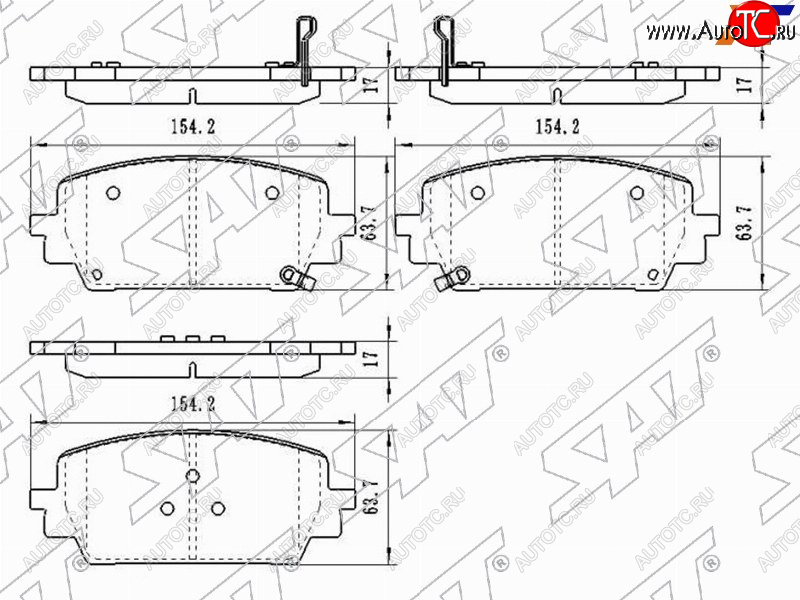 1 599 р. Колодки тормозные передние FR-FL SAT   Hyundai Santa Fe  TM (2018-2022), KIA Sorento  MQ4 (2020-2022)  с доставкой в г. Нижний Новгород