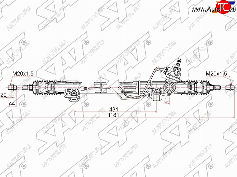 14 649 р. Рейка рулевая LHD SAT  Toyota Land Cruiser Prado  J120 (2002-2009)  с доставкой в г. Нижний Новгород