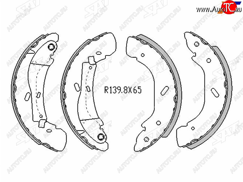 2 899 р. Колодки тормозные задние RH-LH SAT  Ford Transit (2000-2006) цельнометаллический фургон дорестайлинг (Диски 16)  с доставкой в г. Нижний Новгород