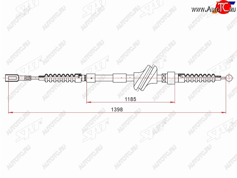 729 р. Трос ручного тормоза LH SAT  Audi 80  B4 - 90  B3  с доставкой в г. Нижний Новгород