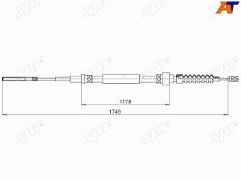 Трос ручного тормоза LH-RH SAT Volkswagen Passat B4 седан (1993-1996)