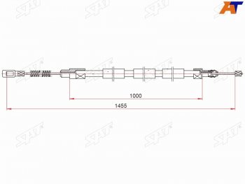 Трос ручного тормоза SAT Volkswagen (Волксваген) Transporter (Транспортер)  T3 (1979-1990) T3