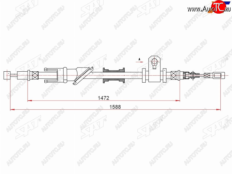 1 179 р. Трос ручного тормоза LH SAT  Mitsubishi Carisma - Lancer ( 8,  9)  с доставкой в г. Нижний Новгород