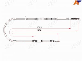 1 469 р. Трос ручника SAT  Audi A4 B5 8D5 универсал 1-ый рестайлинг (1996-1998)  с доставкой в г. Нижний Новгород. Увеличить фотографию 1