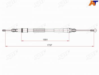 Трос ручного тормоза LH-RH SAT CITROEN Jumpy рестайлинг (2013-2017)