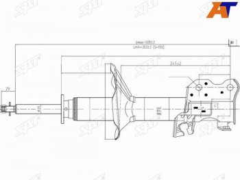 Стойка передняя LH SAT Nissan Almera седан N16 дорестайлинг (2000-2003)