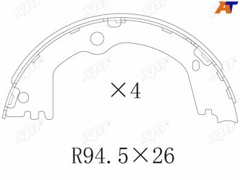 1 869 р. Колодки барабанные задние RH-LH SAT  Hyundai Santa Fe ( DM,  TM) (2012-2022), KIA Sportage  2 JE,KM (2004-2010)  с доставкой в г. Нижний Новгород. Увеличить фотографию 3