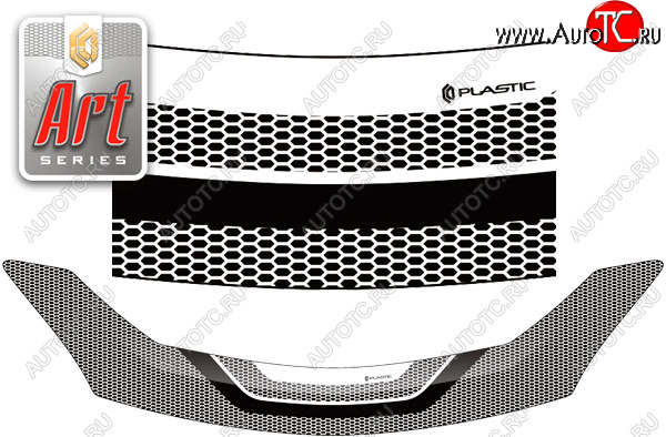 2 299 р. Дефлектор капота CA-Plastic  Toyota Ractis (2010-2016) (серия ART графит)  с доставкой в г. Нижний Новгород