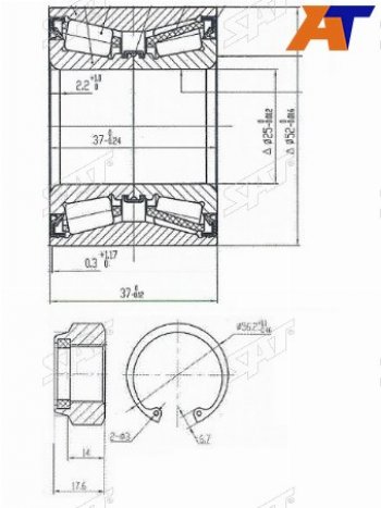 1 169 р. Подшипник задней ступицы SAT  CITROEN C2, C3 (FC/FN,  дорестайлинг,  SX,SY), C3 Aircross, C3 Picasso (дорестайлинг,  рестайлинг), C3 Pluriel, Nissan Cube (2), March (3 K12), Note (1,  2), Renault Logan (1,  2), Logan Stepway  с доставкой в г. Нижний Новгород. Увеличить фотографию 1