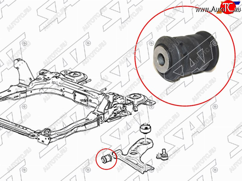 329 р. Сайлентблок рычага передний FR SAT  Chevrolet Aveo  T300 (2011-2015), Chevrolet Cobalt (2011-2019), Ravon R4 (2016-2020)  с доставкой в г. Нижний Новгород