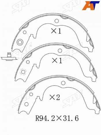 1 839 р. Колодки барабанные задние RH-LH SAT  CITROEN C-crosser (2007-2012), Mitsubishi Outlander ( XL,  CW0W) (2005-2013), Peugeot 4007 (2007-2012)  с доставкой в г. Нижний Новгород. Увеличить фотографию 1