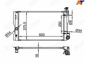 Радиатор SAT Toyota Corolla E150 седан дорестайлинг (2006-2010)  (применимо для Daihatsu Altis 06-10)