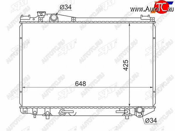 6 299 р. Радиатор SAT  Toyota Crown ( S130,  S140,  S150) (1991-2001) седан 2-ой рестайлинг, седан дорестайлинг, универсал 2-ой рестайлинг, седан рестайлинг, седан дорестайлинг, седан рестайлинг  с доставкой в г. Нижний Новгород