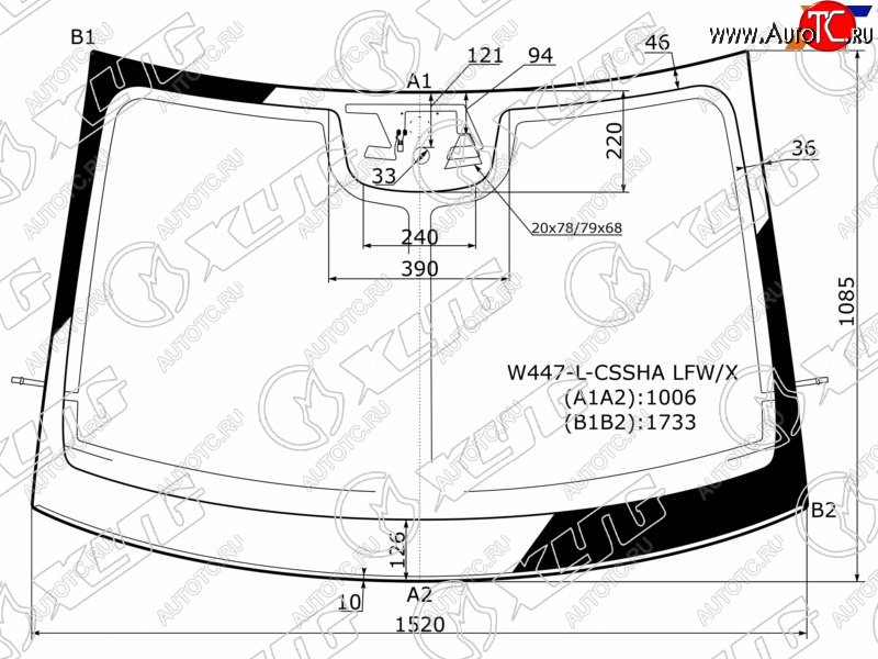 16 499 р. Стекло лобовое (Антенна Камера Датчик дождя Молдинг) XYG Mercedes-Benz Vito W447 дорестайлинг (2015-2020)  с доставкой в г. Нижний Новгород