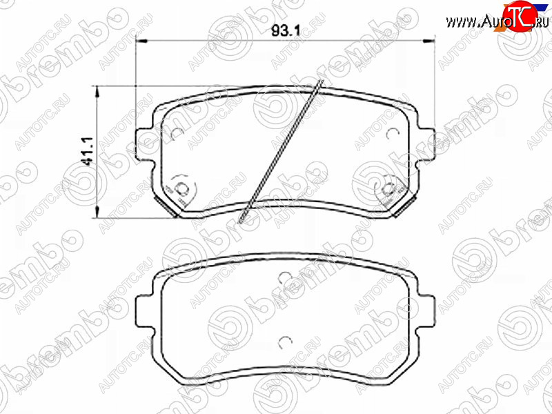 3 459 р. Колодки тормозные задние RH-LH SAT KIA Rio 2 JB дорестайлинг седан (2005-2009)  с доставкой в г. Нижний Новгород