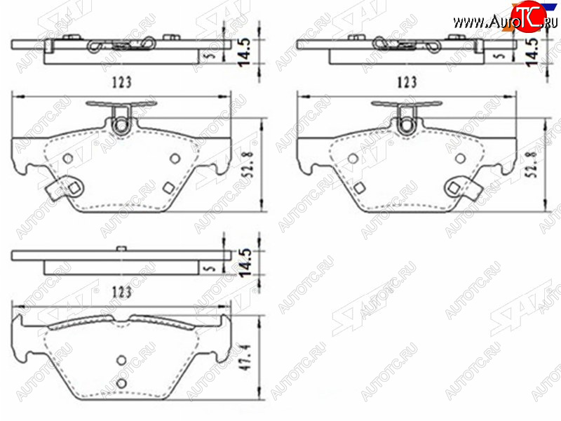 1 069 р. Колодки тормозные барабанные задние LH-RH SAT  Subaru Legacy  BN/B15 - Outback ( BS/B15,  BT)  с доставкой в г. Нижний Новгород