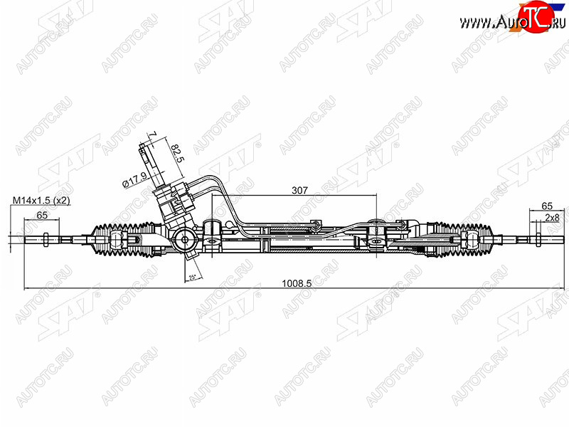 13 549 р. Рейка рулевая с ГУР LHD SAT  Nissan Almera  седан (2012-2019), Renault Logan ( 1,  2) (2004-2024), Renault Sandero ( (BS),  (B8)) (2009-2024)  с доставкой в г. Нижний Новгород