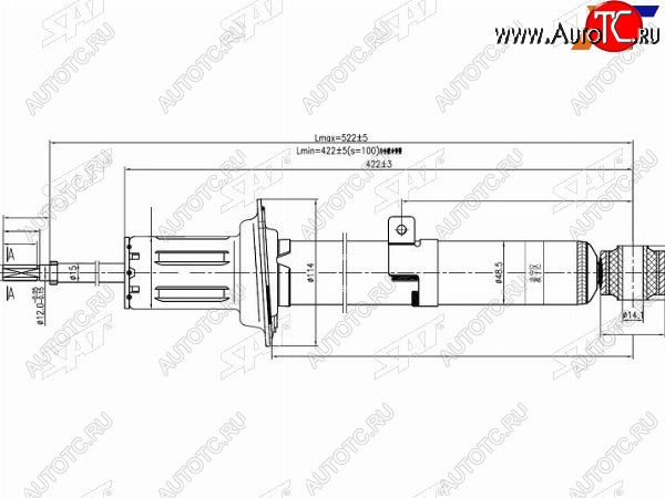 3 699 р. Стойка передняя LH SAT Toyota Mark X X130 дорестайлинг (2009-2012)  с доставкой в г. Нижний Новгород