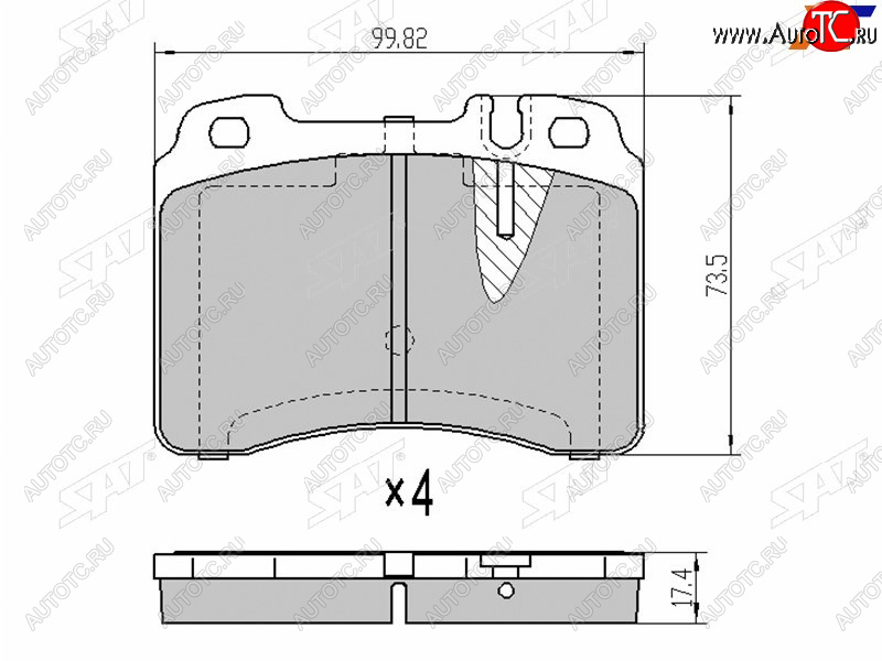 1 259 р. Колодки тормозные перед FR-FL SAT  Mercedes-Benz E-Class  W210 (1996-2003) дорестайлинг седан, дорестайлинг универсал, седан рестайлинг, универсал рестайлинг  с доставкой в г. Нижний Новгород