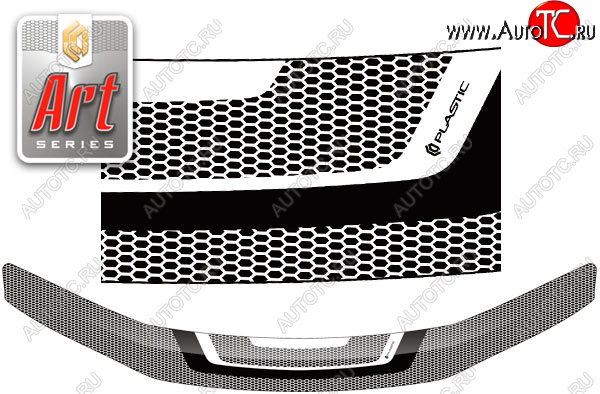 2 159 р. Дефлектор капота CA-Plastic  Lexus HS250h  F10 (2009-2013) дорестайлинг (серия ART белая)  с доставкой в г. Нижний Новгород