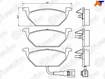 3 169 р. Колодки тормозные FR SAT   Audi A1 ( 8X1 хэтчбэк 3 дв.,  8XA хэтчбэк 5 дв.,  GB хэтчбэк 5 дв.) (2010-2025), Skoda Fabia ( Mk2,  Mk3) (2007-2018), Volkswagen Polo  5 (2009-2020)  с доставкой в г. Нижний Новгород. Увеличить фотографию 1