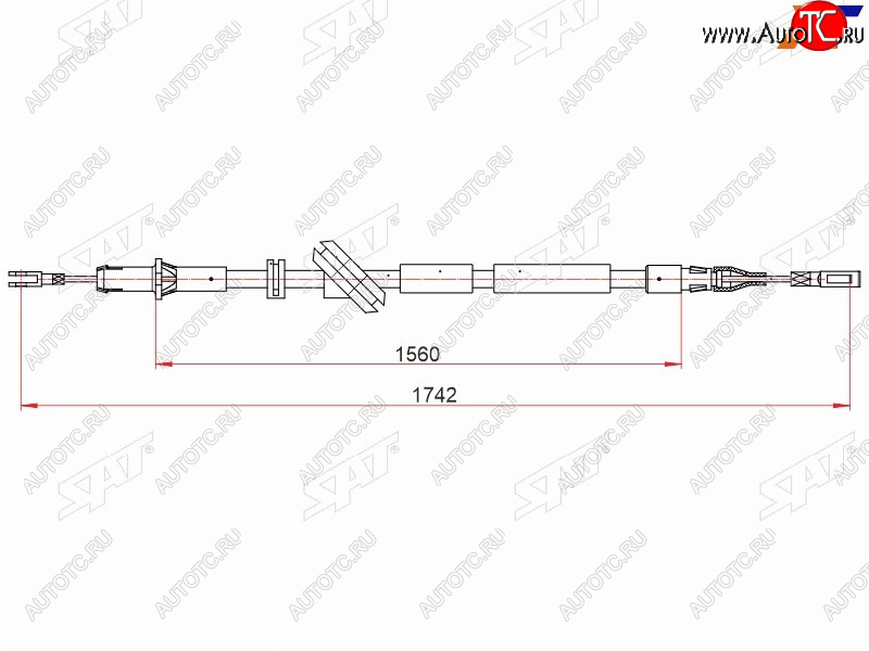 1 489 р. Трос ручного тормоза LH SAT  Mercedes-Benz E-Class  W211 (2002-2009) дорестайлинг седан, рестайлинг седан  с доставкой в г. Нижний Новгород