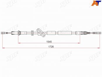 Трос ручника RH SAT  Mercedes-Benz (Мерседес-Бенс) E-Class (е-класс)  W211 (2002-2009) W211 дорестайлинг седан, рестайлинг седан