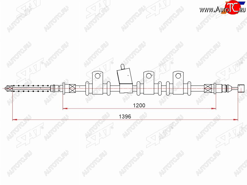 879 р. Трос ручного тормоза RH SAT  Chevrolet Aveo  T250 - Nexia  с доставкой в г. Нижний Новгород